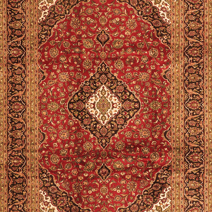 Serging Thickness of Machine Washable Medallion Orange Traditional Area Rugs, wshtr4405org