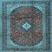 Square Medallion Light Blue Traditional Rug, tr4405lblu