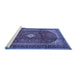 Sideview of Machine Washable Medallion Blue Traditional Rug, wshtr4405blu