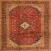 Serging Thickness of Medallion Orange Traditional Rug, tr4405org