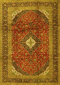 Medallion Yellow Traditional Rug, tr4405yw