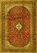 Medallion Yellow Traditional Rug, tr4405yw