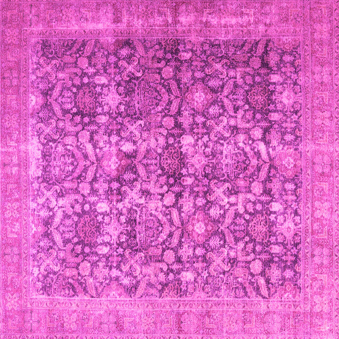Square Machine Washable Persian Pink Traditional Rug, wshtr4406pnk