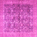 Square Machine Washable Persian Pink Traditional Rug, wshtr4406pnk