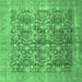 Square Persian Emerald Green Traditional Rug, tr4406emgrn