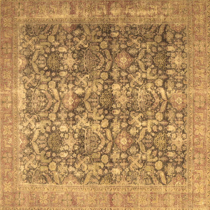 Square Persian Brown Traditional Rug, tr4406brn
