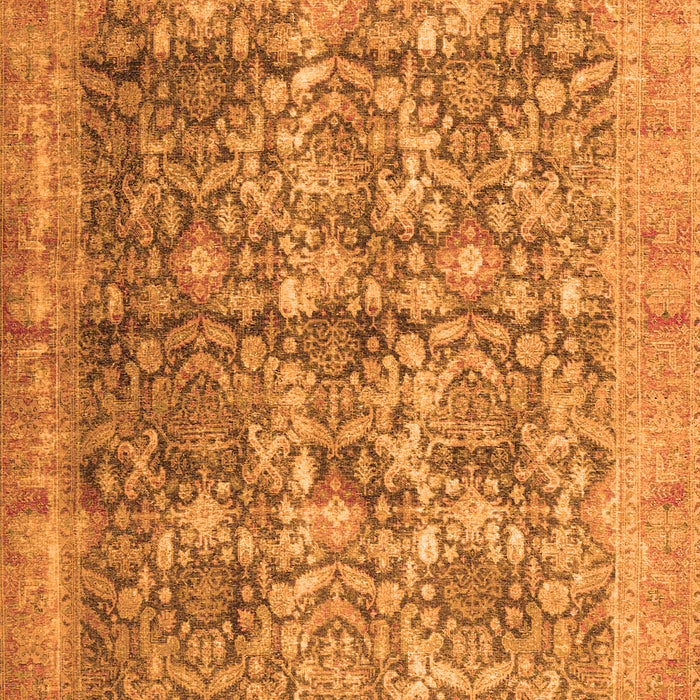 Serging Thickness of Machine Washable Persian Orange Traditional Area Rugs, wshtr4406org