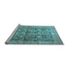 Sideview of Machine Washable Persian Light Blue Traditional Rug, wshtr4406lblu