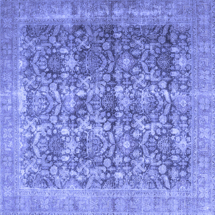 Square Persian Blue Traditional Rug, tr4406blu
