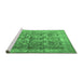 Sideview of Machine Washable Persian Emerald Green Traditional Area Rugs, wshtr4406emgrn