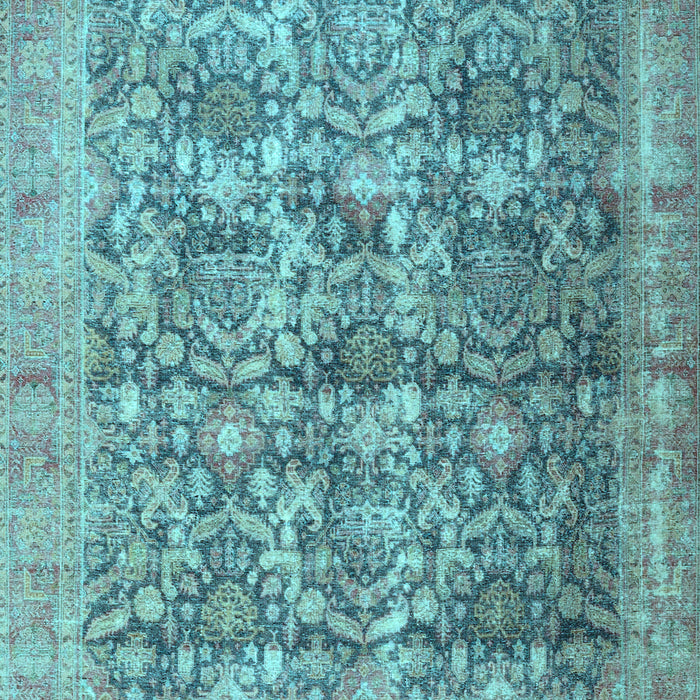Machine Washable Persian Light Blue Traditional Rug, wshtr4406lblu