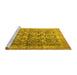 Sideview of Machine Washable Persian Yellow Traditional Rug, wshtr4406yw