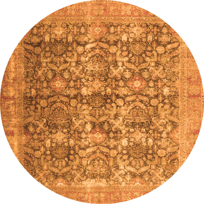 Square Persian Orange Traditional Rug, tr4406org