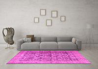 Machine Washable Persian Pink Traditional Rug, wshtr4406pnk