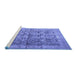 Sideview of Machine Washable Persian Blue Traditional Rug, wshtr4406blu