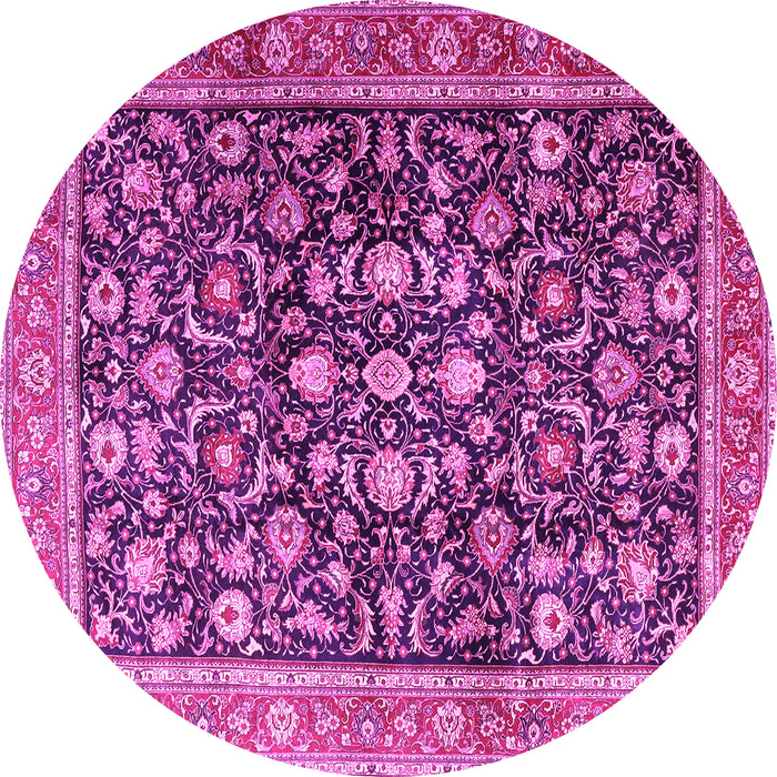Round Persian Pink Traditional Rug, tr4407pnk