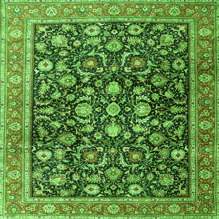 Serging Thickness of Persian Green Traditional Rug, tr4407grn