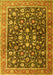 Machine Washable Persian Yellow Traditional Rug, wshtr4407yw