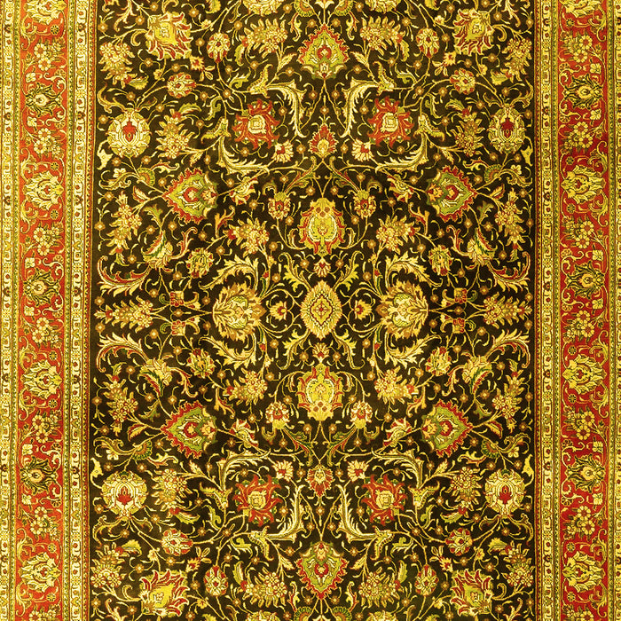 Machine Washable Persian Yellow Traditional Rug, wshtr4407yw