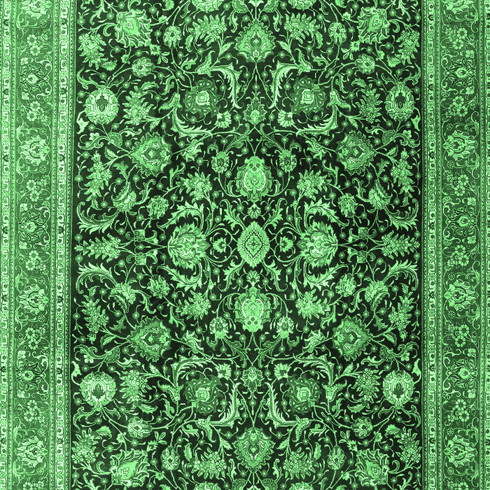 Machine Washable Persian Emerald Green Traditional Area Rugs, wshtr4407emgrn