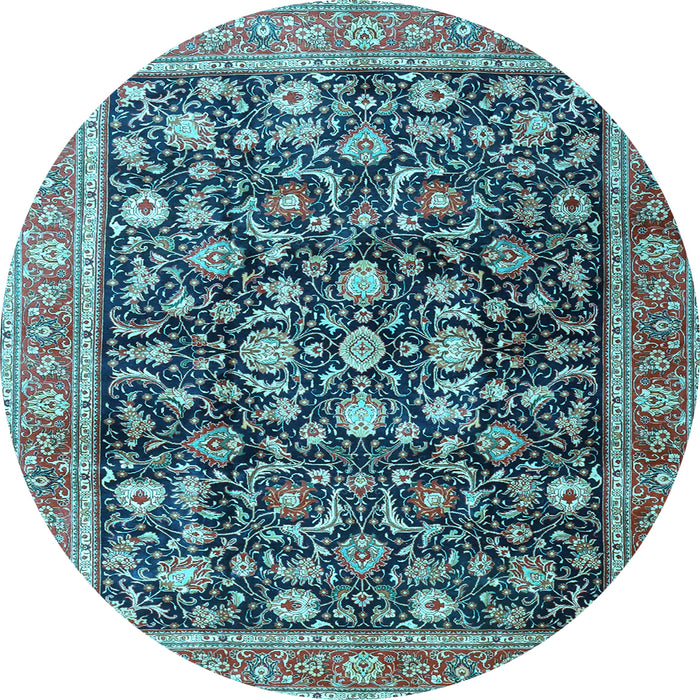Round Persian Light Blue Traditional Rug, tr4407lblu
