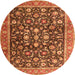 Machine Washable Persian Orange Traditional Area Rugs, wshtr4407org