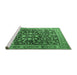 Sideview of Machine Washable Persian Emerald Green Traditional Area Rugs, wshtr4407emgrn