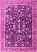 Machine Washable Persian Pink Traditional Rug, wshtr4407pnk