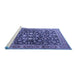 Sideview of Machine Washable Persian Blue Traditional Rug, wshtr4407blu