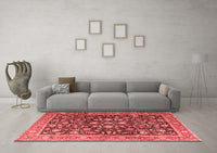 Machine Washable Persian Red Traditional Rug, wshtr4407red