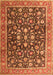 Serging Thickness of Machine Washable Persian Orange Traditional Area Rugs, wshtr4407org