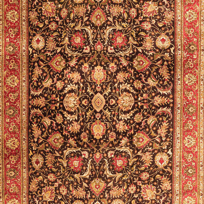 Serging Thickness of Machine Washable Persian Orange Traditional Area Rugs, wshtr4407org