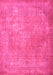 Machine Washable Persian Pink Traditional Rug, wshtr4408pnk