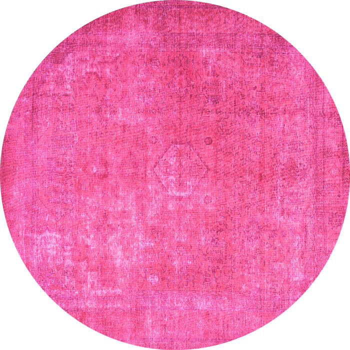 Round Persian Pink Traditional Rug, tr4408pnk