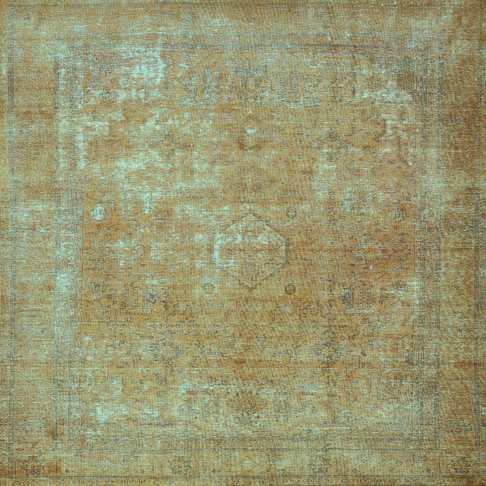 Square Machine Washable Persian Light Blue Traditional Rug, wshtr4408lblu