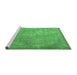 Sideview of Machine Washable Persian Emerald Green Traditional Area Rugs, wshtr4408emgrn