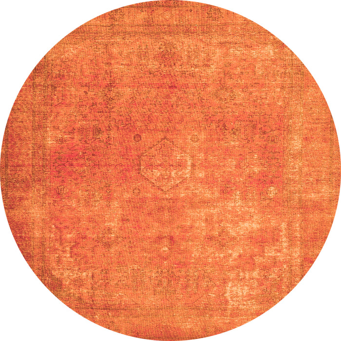 Square Persian Orange Traditional Rug, tr4408org
