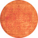 Square Persian Orange Traditional Rug, tr4408org