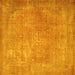 Square Persian Yellow Traditional Rug, tr4408yw