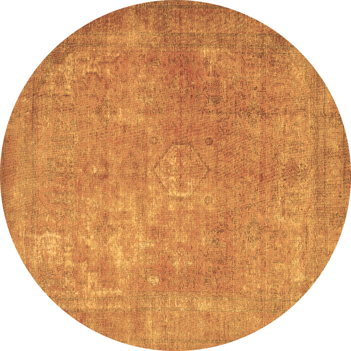 Round Machine Washable Persian Brown Traditional Rug, wshtr4408brn