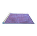 Sideview of Machine Washable Persian Blue Traditional Rug, wshtr4408blu