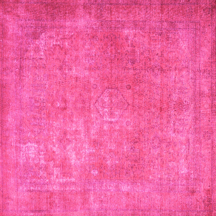 Square Machine Washable Persian Pink Traditional Rug, wshtr4408pnk