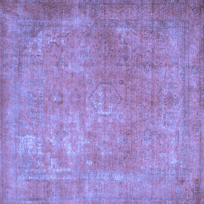 Square Machine Washable Persian Blue Traditional Rug, wshtr4408blu