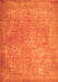 Serging Thickness of Machine Washable Persian Orange Traditional Area Rugs, wshtr4408org