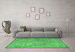 Machine Washable Persian Emerald Green Traditional Area Rugs in a Living Room,, wshtr4408emgrn