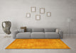 Machine Washable Persian Yellow Traditional Rug in a Living Room, wshtr4408yw