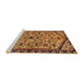 Sideview of Machine Washable Traditional Saffron Red Rug, wshtr4409