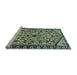 Sideview of Machine Washable Persian Light Blue Traditional Rug, wshtr4409lblu