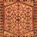 Round Machine Washable Persian Orange Traditional Area Rugs, wshtr4409org