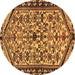 Round Persian Brown Traditional Rug, tr4409brn